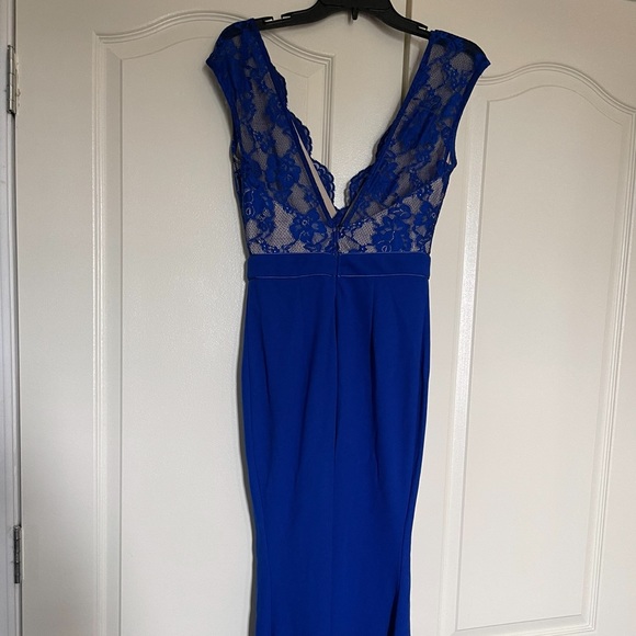 long formal royal blue dress - Picture 2 of 5